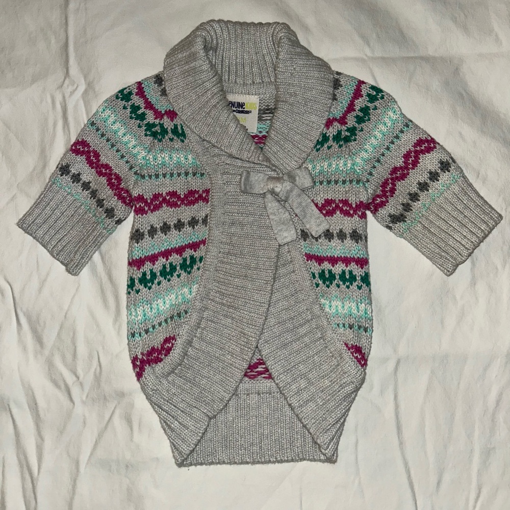 Cozy Gray Patterned Kids Cardigan
